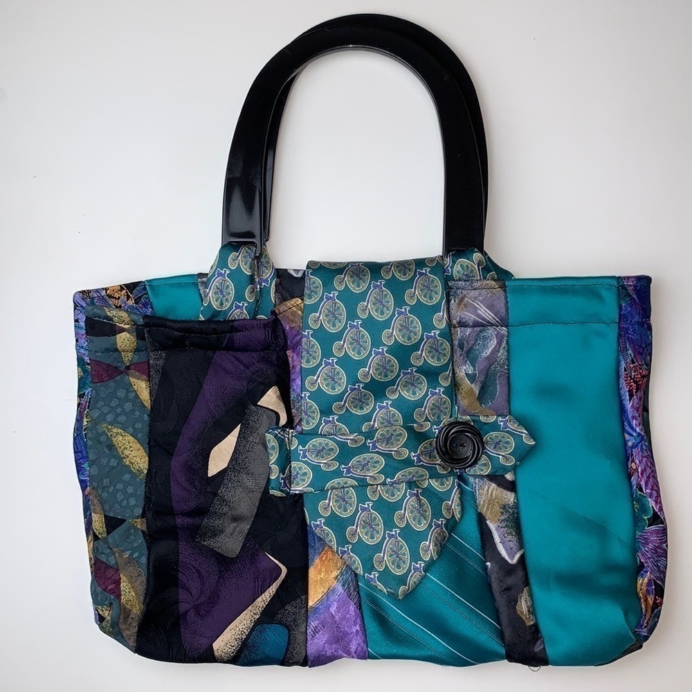 Handmade Vintage Silk Tie Unique Handbag Purse